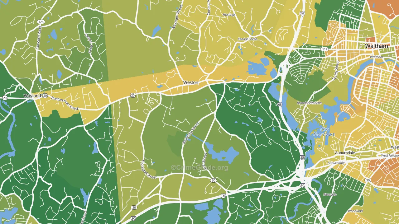 Weston, MA Map of Murder Rates