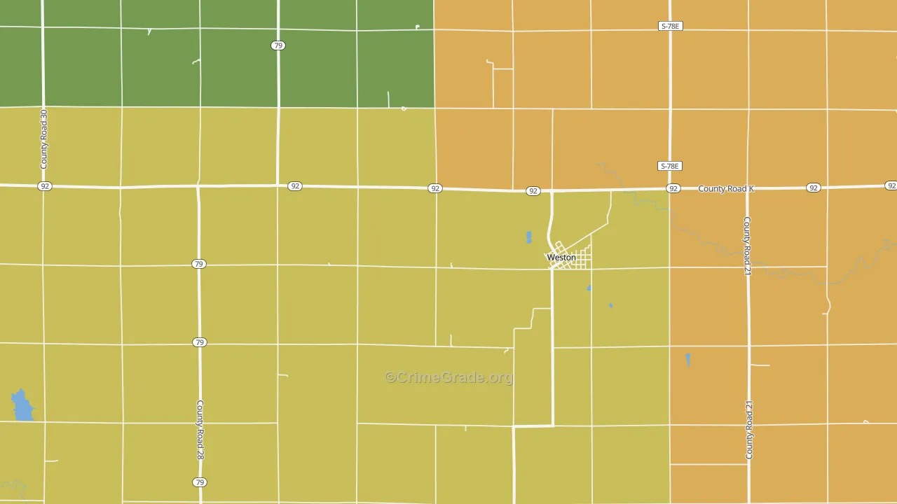 Weston, NE Map of Murder Rates