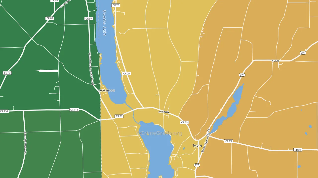 Weston, NY Map of Murder Rates