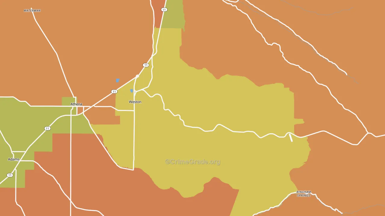Weston, OR Map of Murder Rates