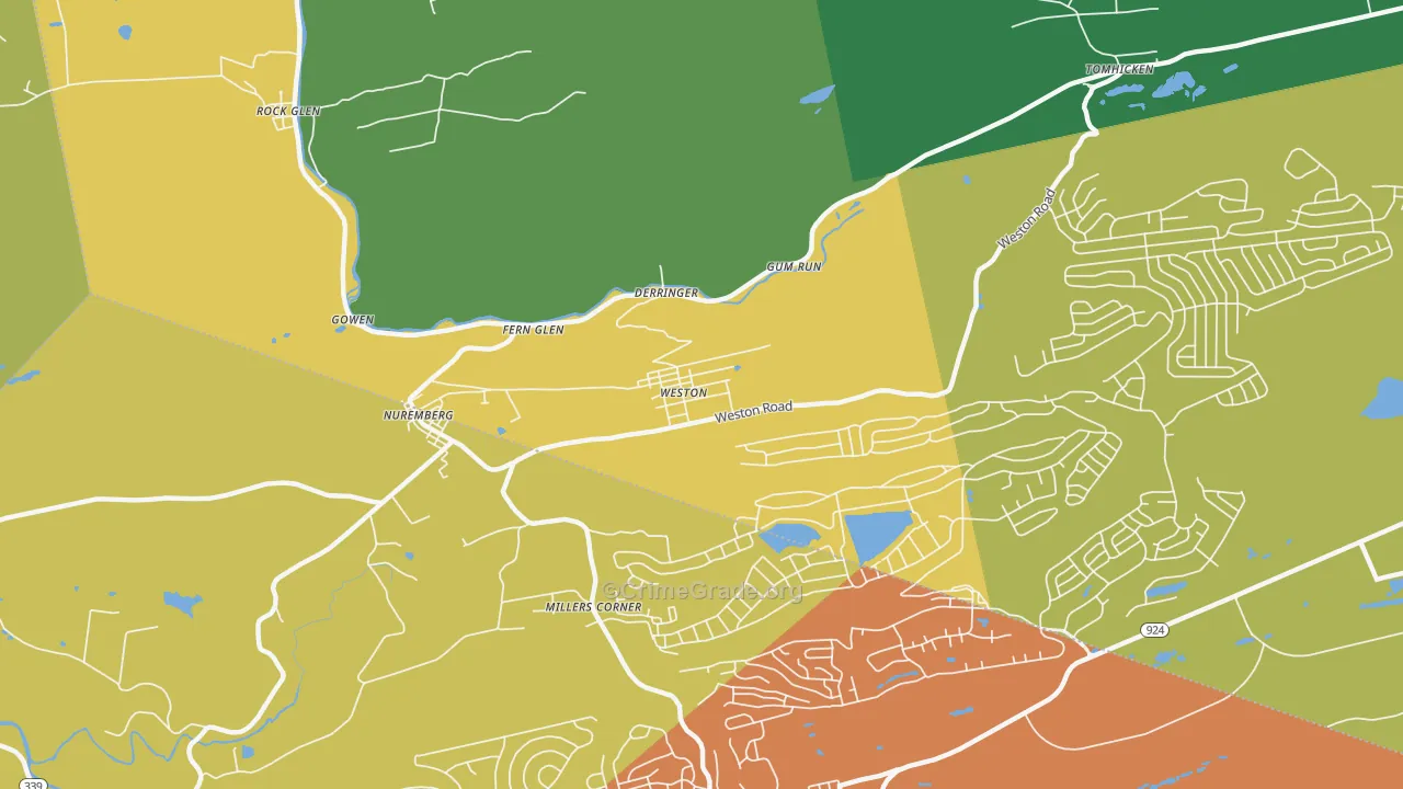 Weston, PA Map of Murder Rates