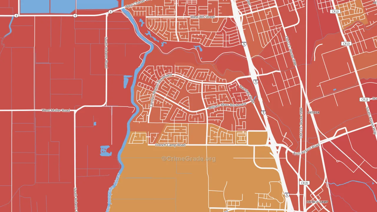 Weston Ranch, Stockton, CA Map of Murder Rates