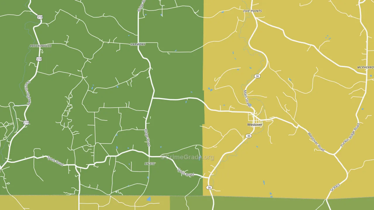 Westover, PA Map of Murder Rates