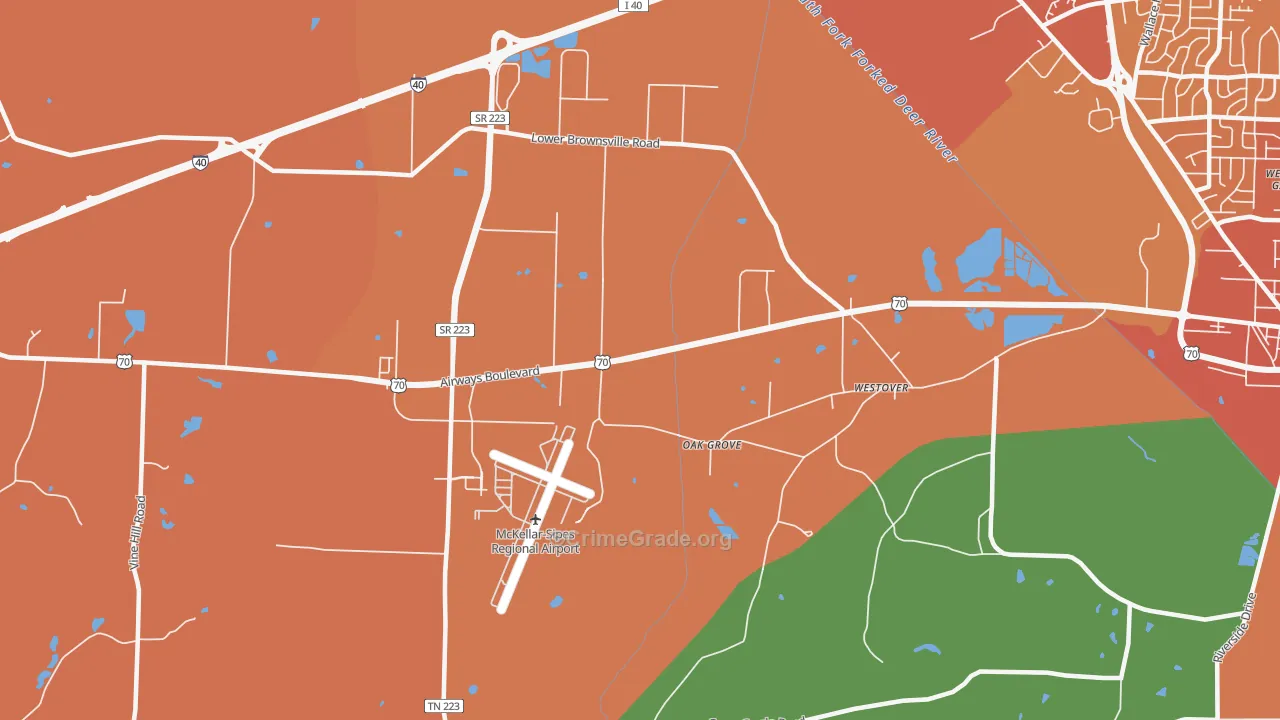 Westover, TN Map of Murder Rates