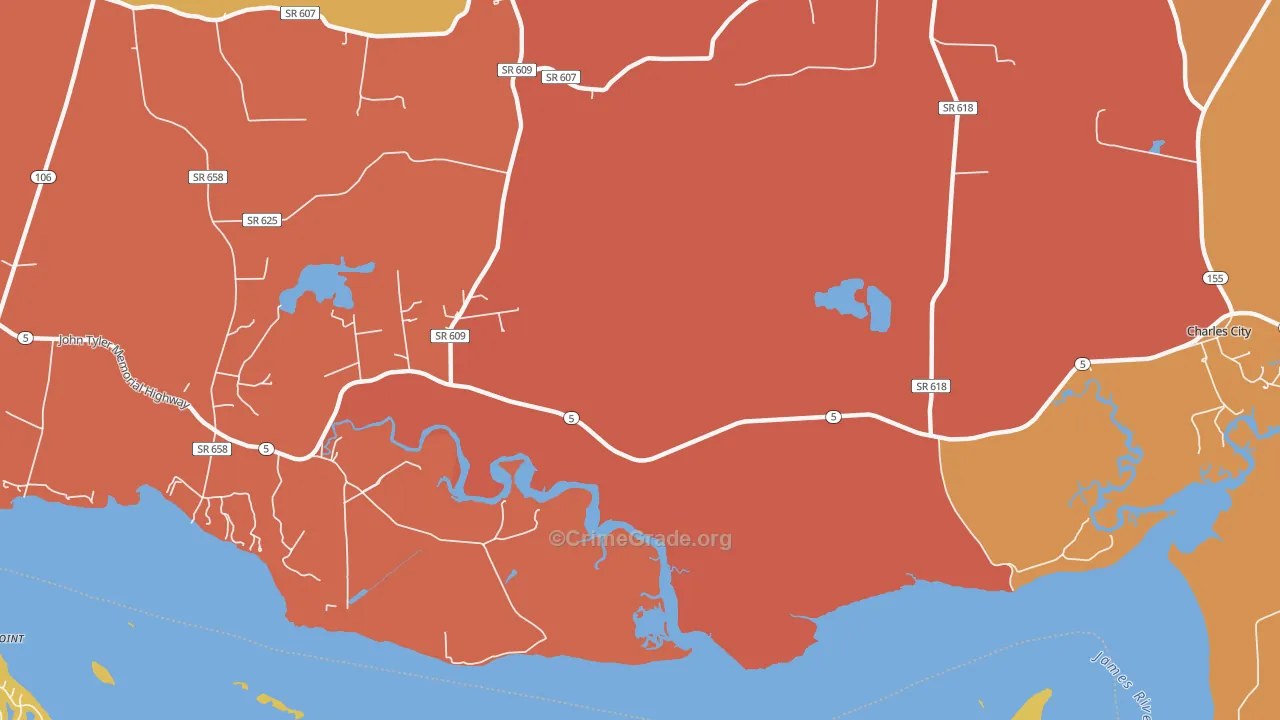 Westover, VA Map of Murder Rates