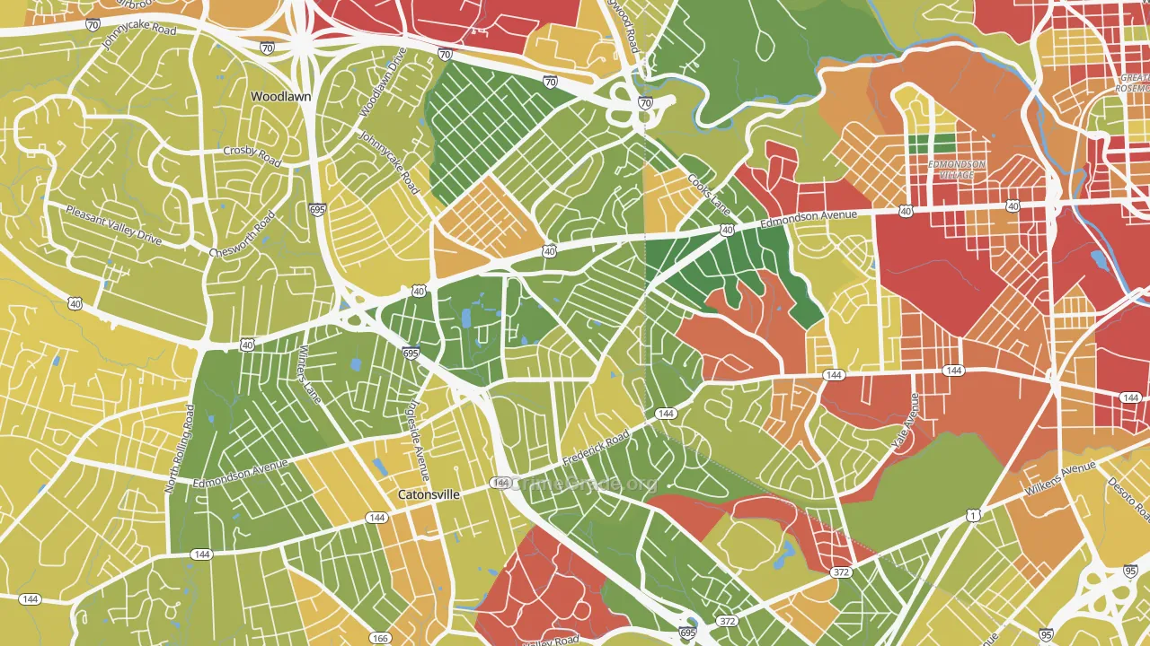 Westowne, Catonsville, MD Map of Murder Rates