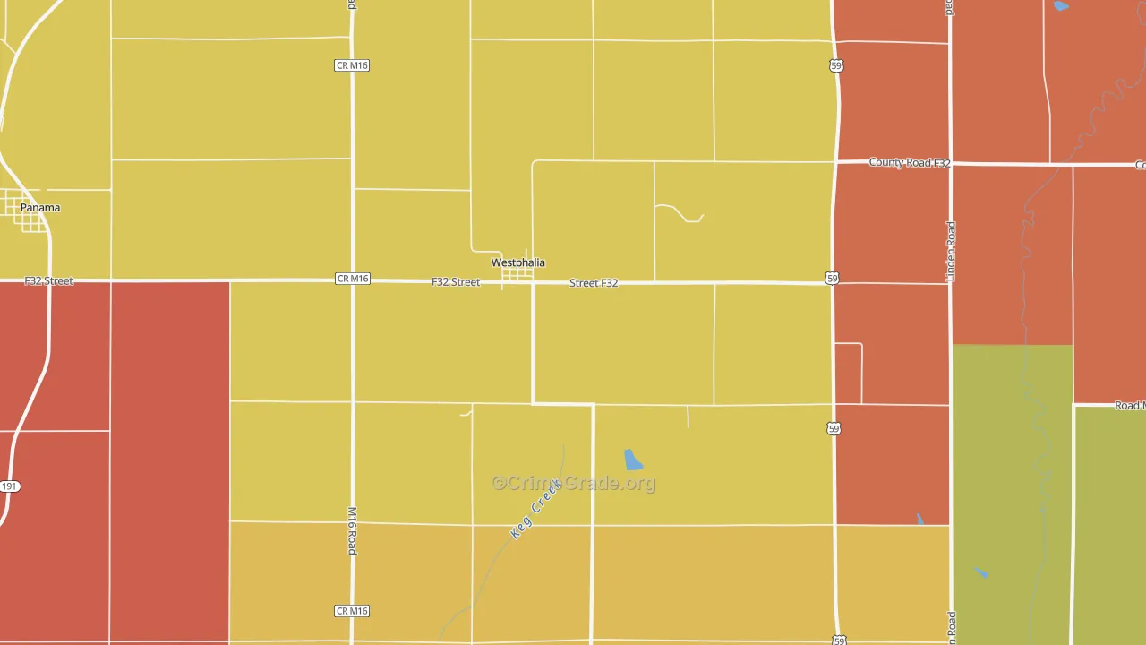 Westphalia, IA Map of Murder Rates