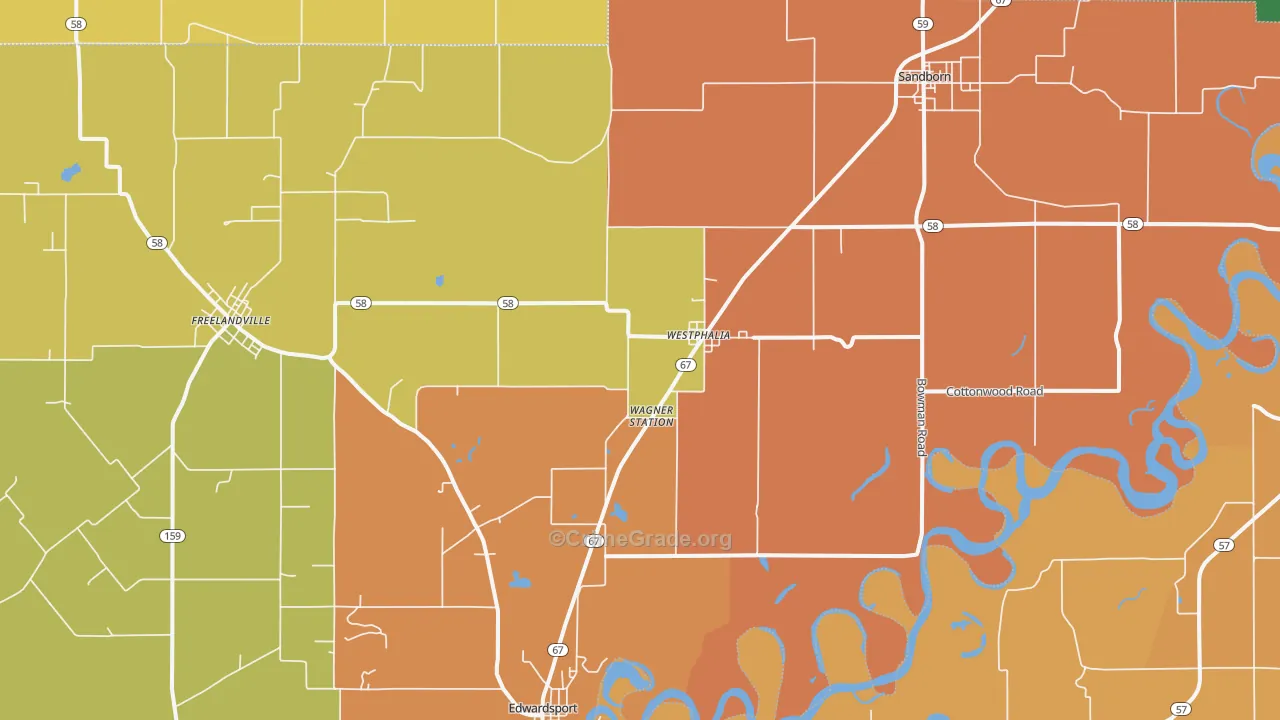 Westphalia, IN Map of Murder Rates