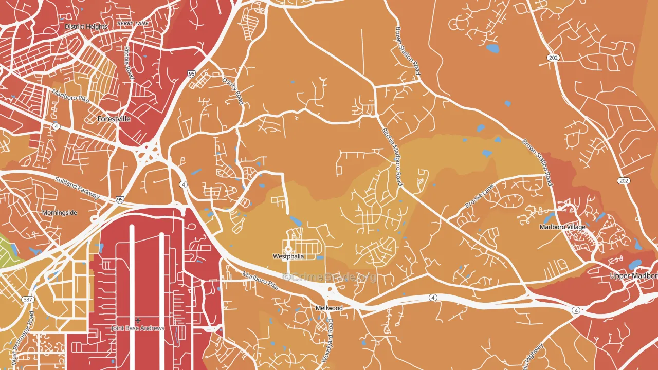 Westphalia, MD Map of Murder Rates