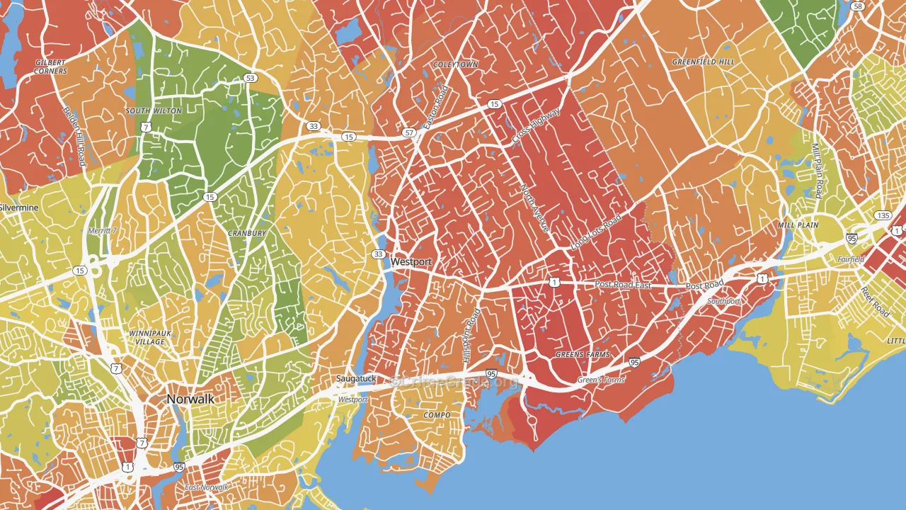 Westport, CT Map of Murder Rates