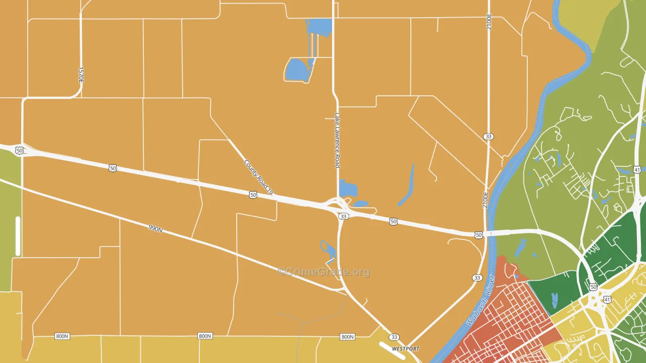 Westport, IL Map of Murder Rates
