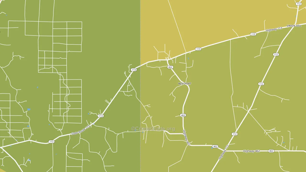 Westport, LA Map of Murder Rates