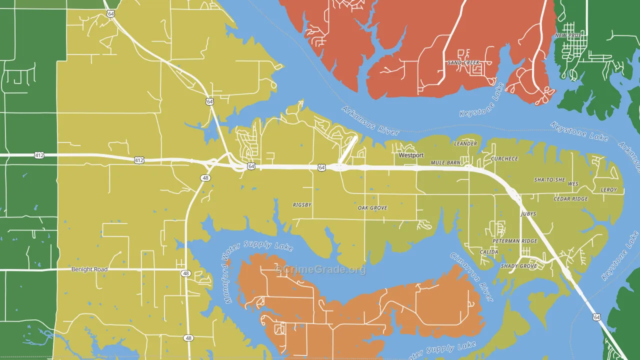 Westport, OK Map of Murder Rates