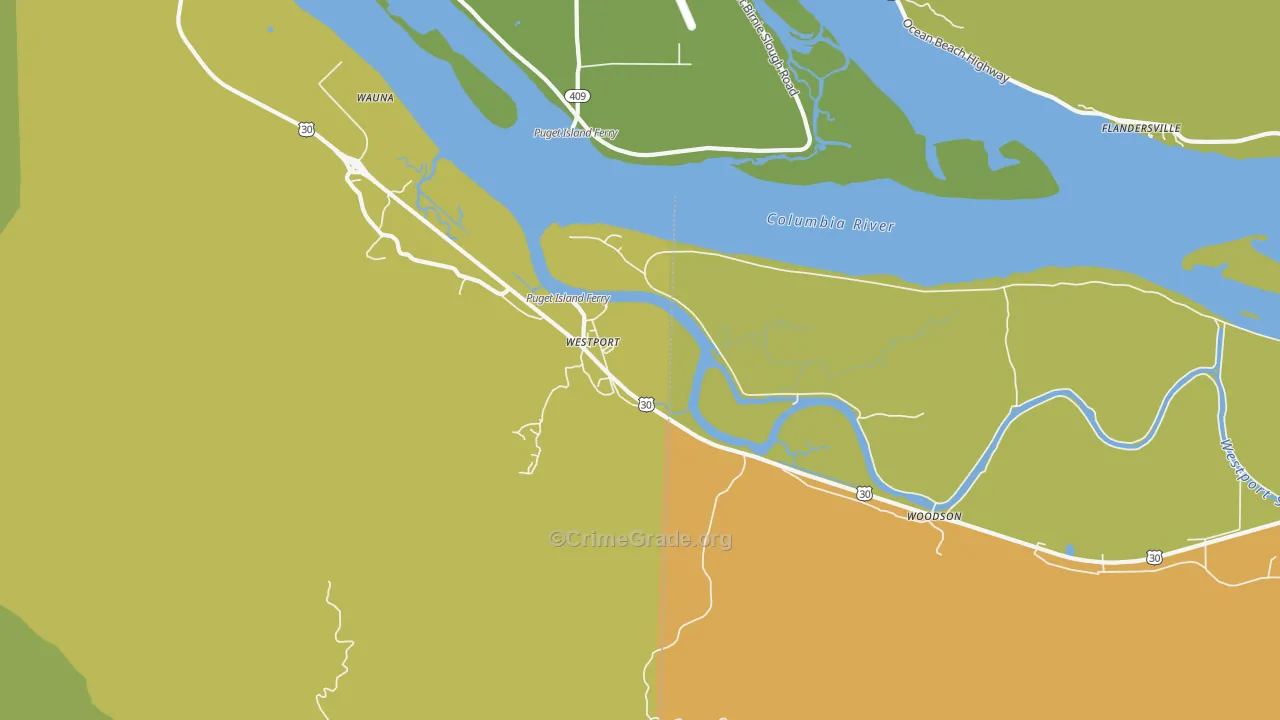 Westport, OR Map of Murder Rates