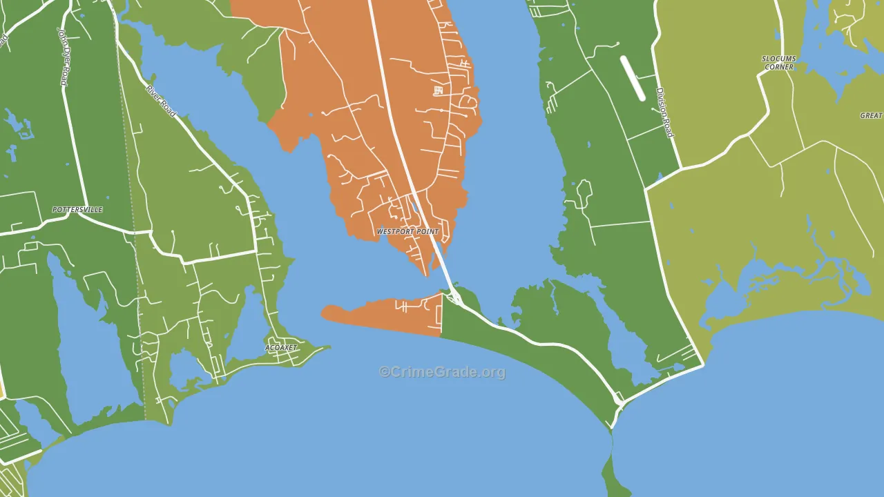 Westport Point, MA Map of Murder Rates