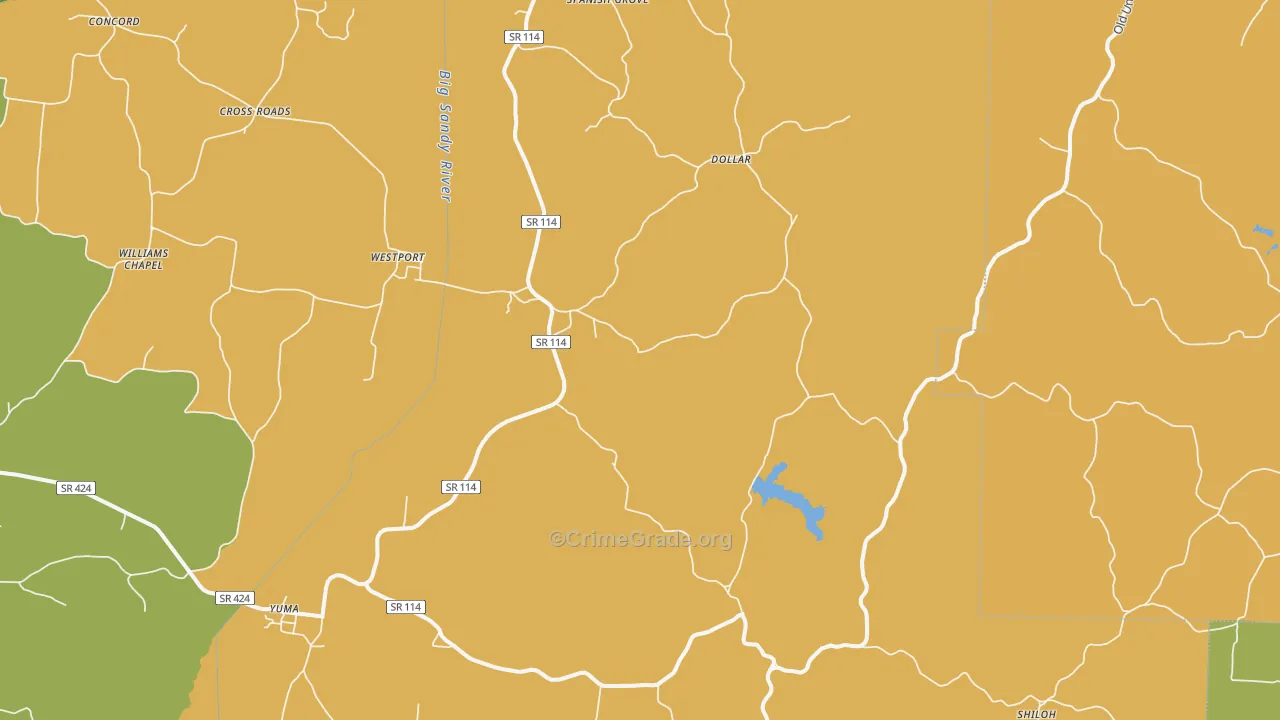 Westport, TN Map of Murder Rates