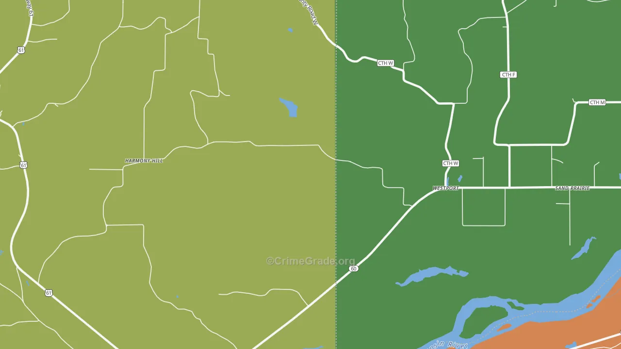 Westport, WI Map of Murder Rates