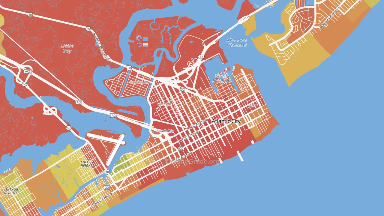 Westside, Atlantic City, NJ Map of Murder Rates