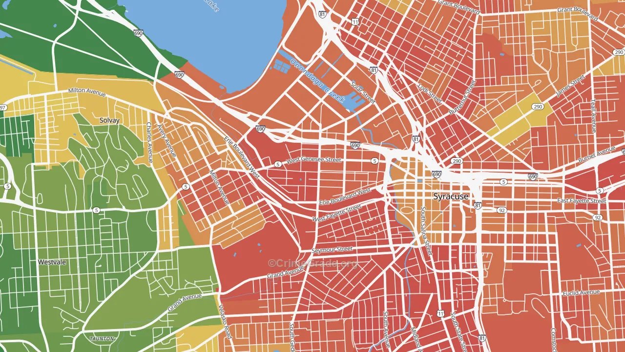 Westside, Syracuse, NY Map of Murder Rates