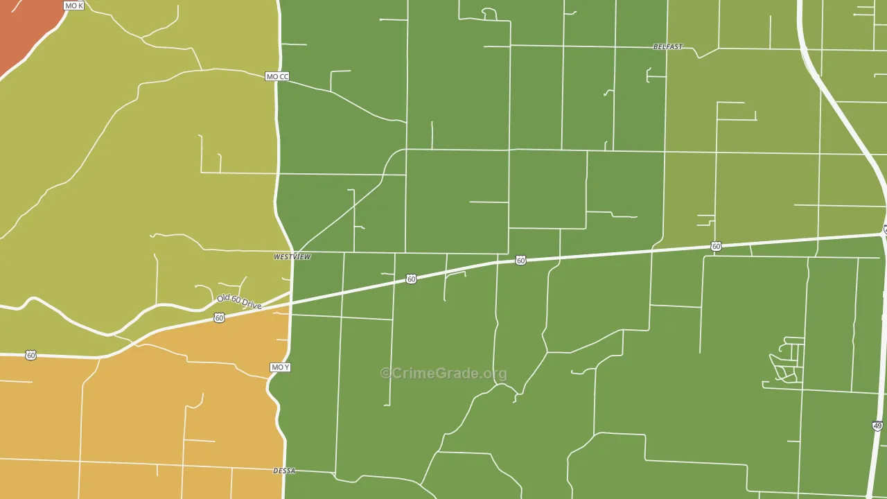 Westview, MO Map of Murder Rates