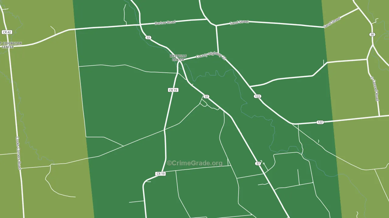 Westville Center, NY Map of Murder Rates