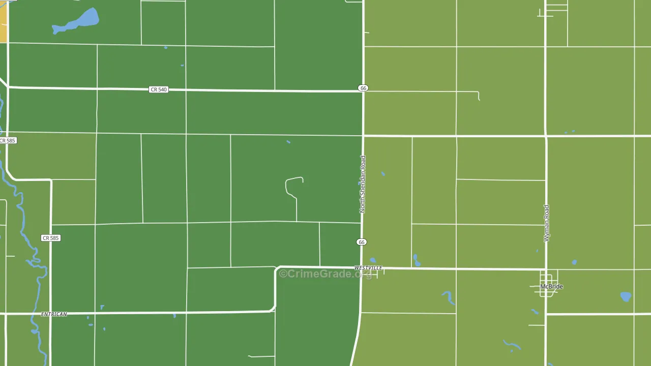Westville, MI Map of Murder Rates