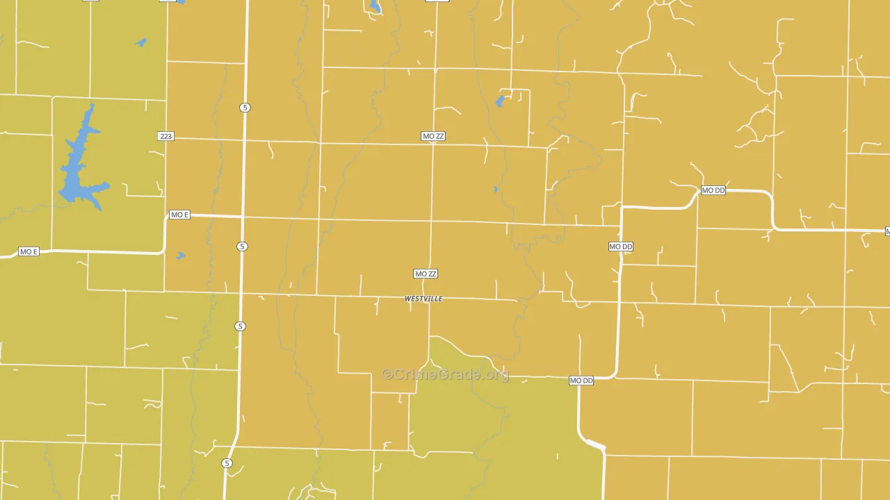 Westville, MO Map of Murder Rates