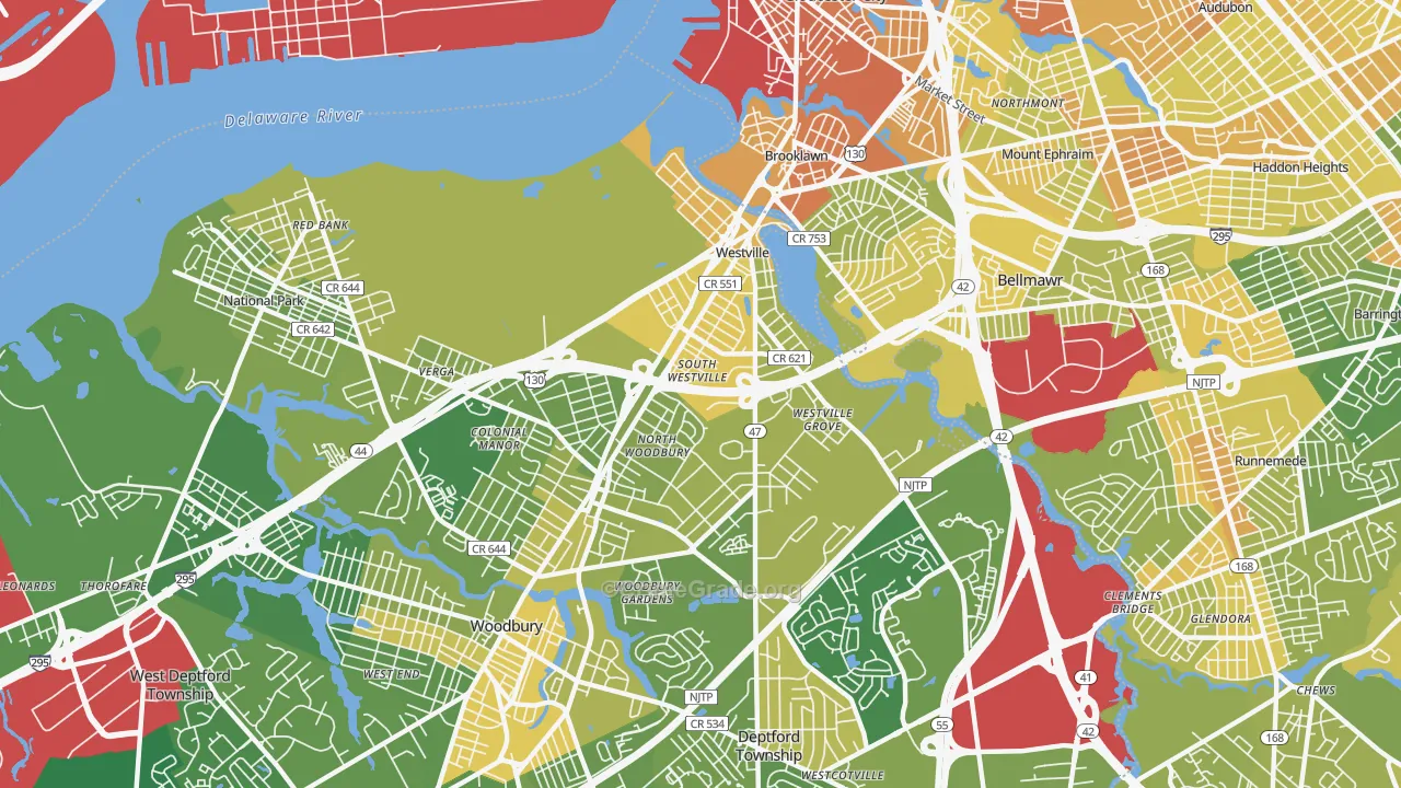 Westville, NJ Map of Murder Rates