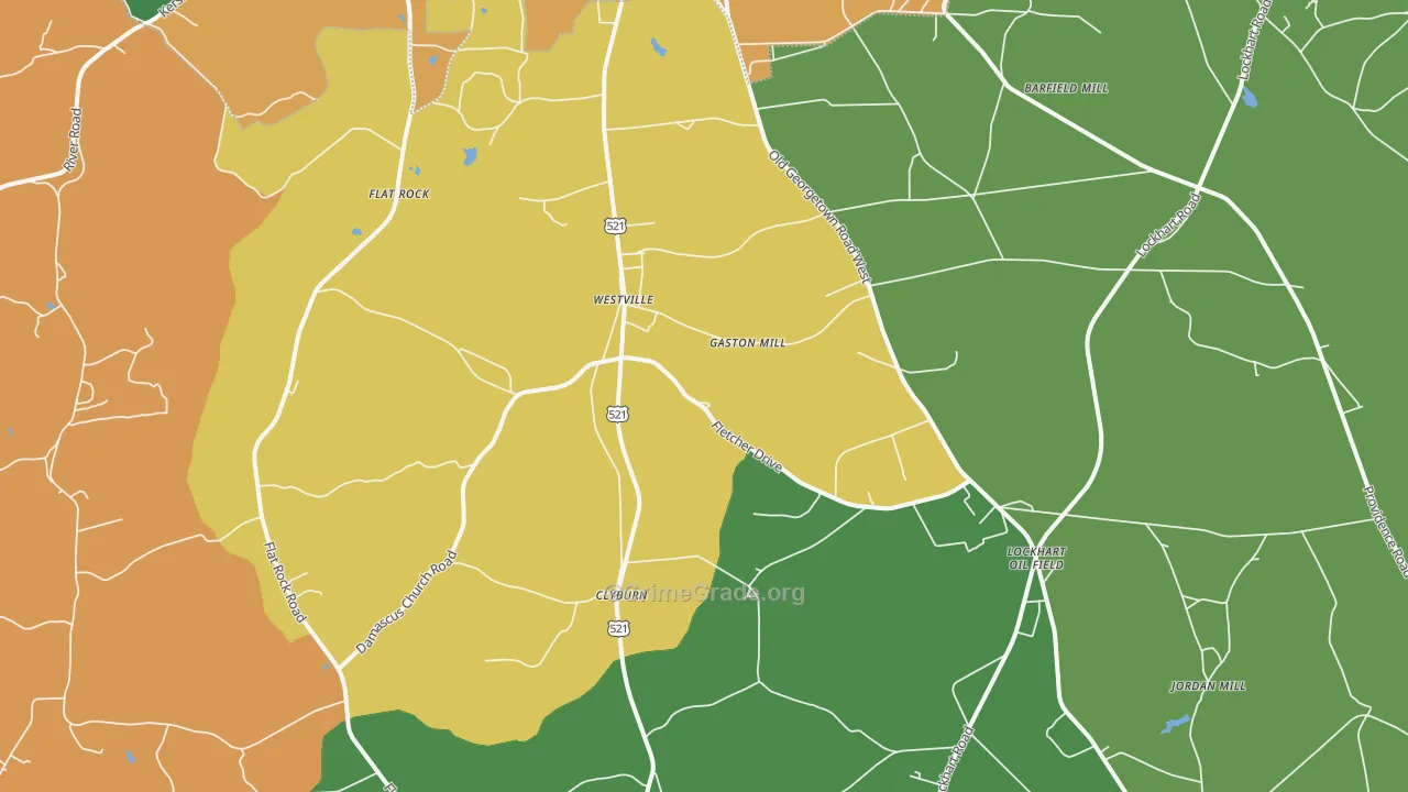 Westville, SC Map of Murder Rates
