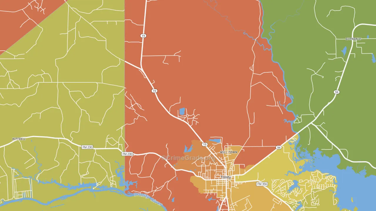 Westville, TX Map of Murder Rates
