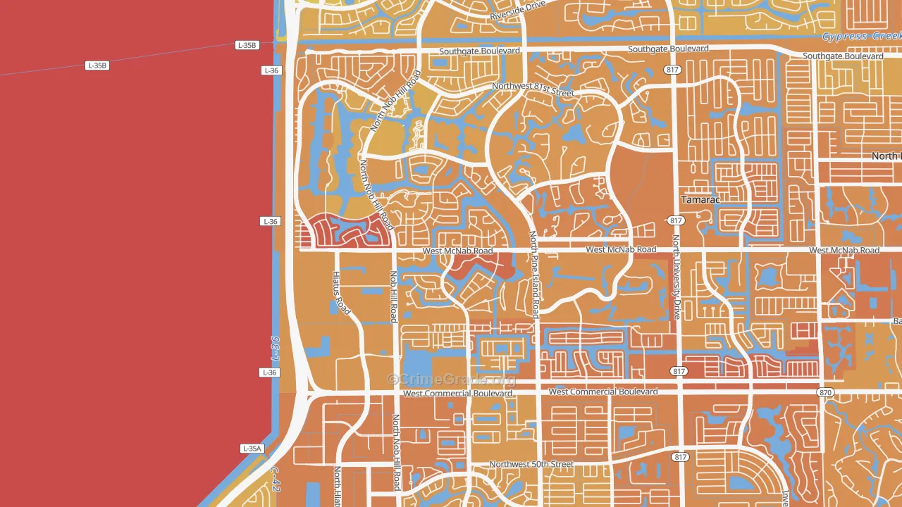Westwood Community-North, Tamarac, FL Map of Murder Rates