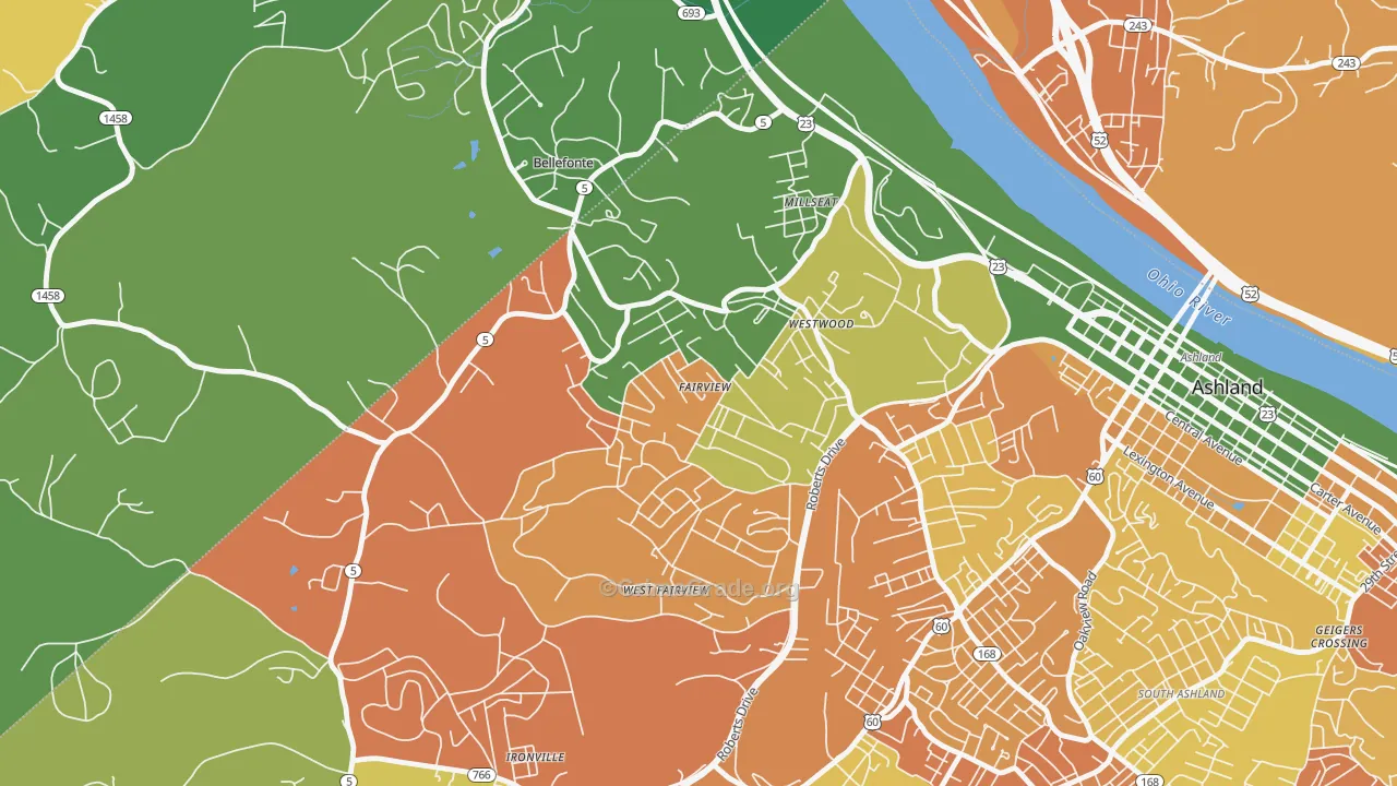 Westwood, KY Map of Murder Rates