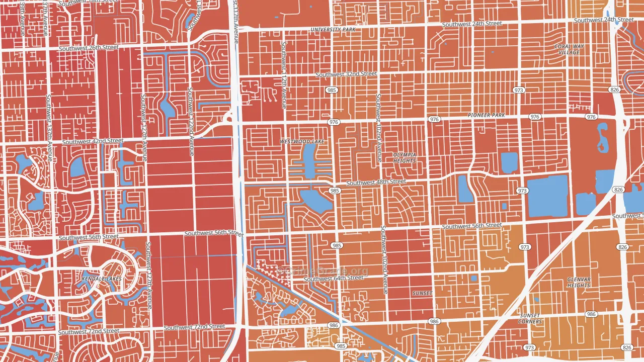Westwood Lakes, FL Map of Murder Rates