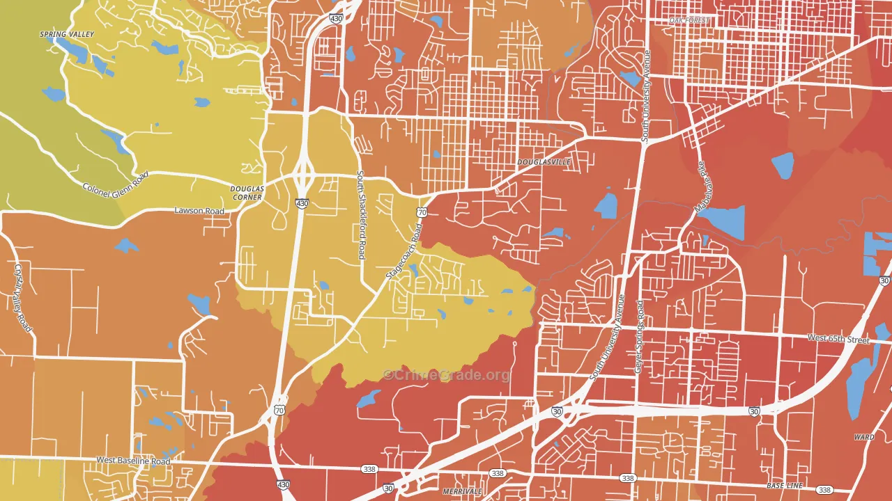 Westwood, Little Rock, AR Map of Murder Rates