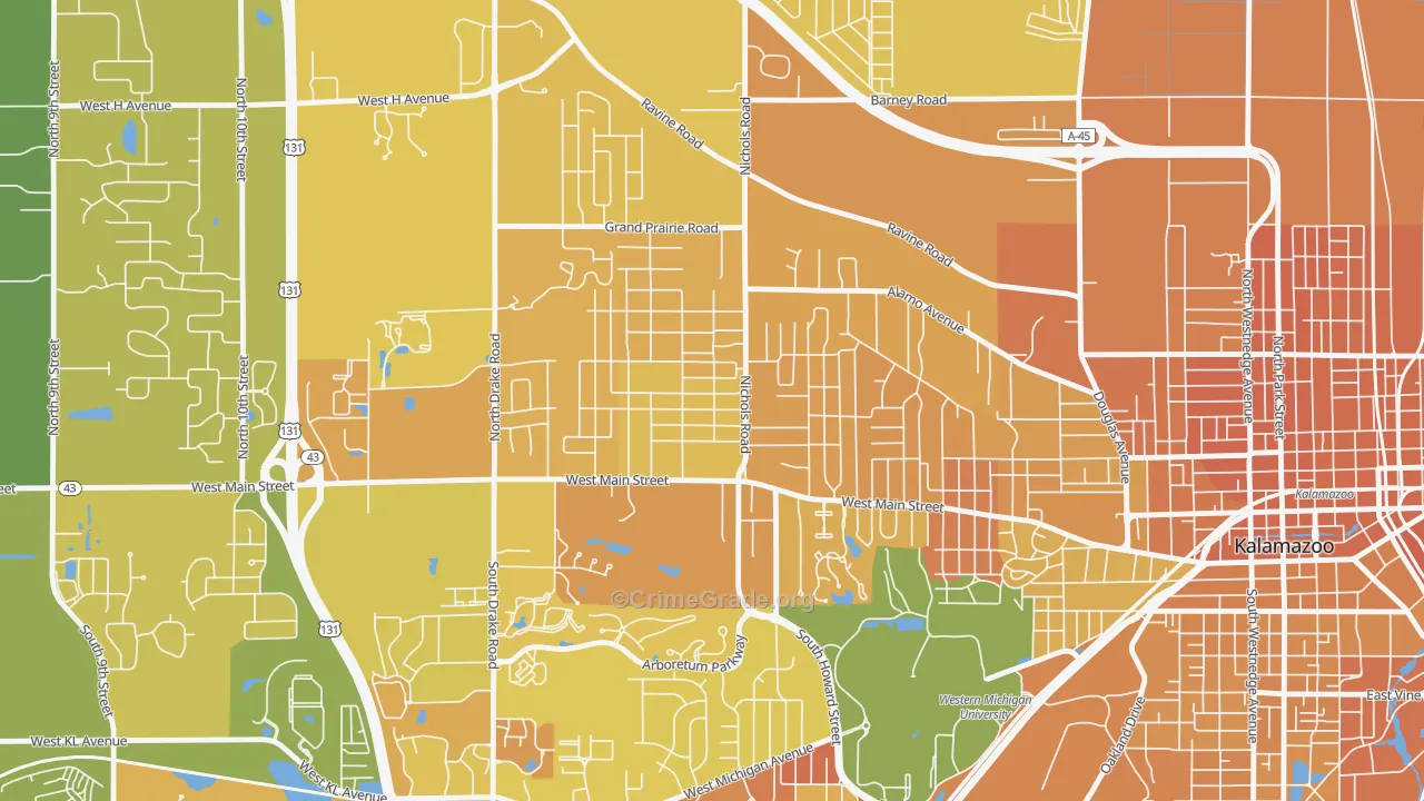 Westwood, MI Map of Murder Rates