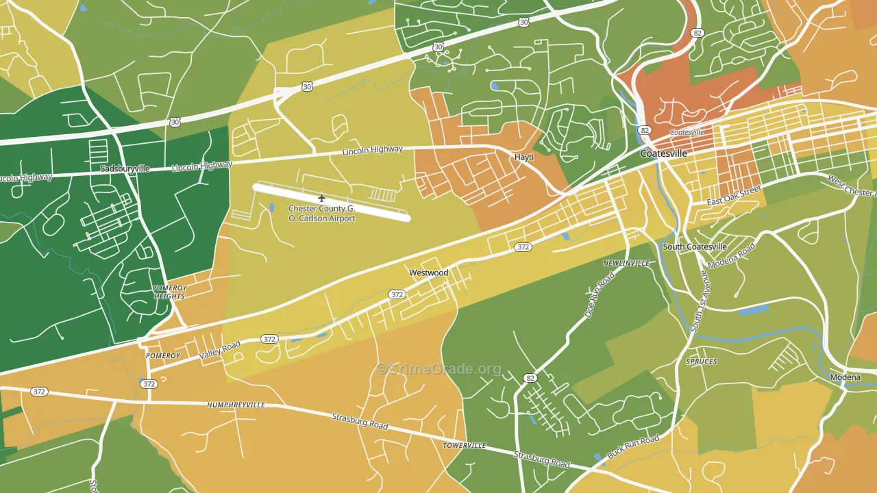 Westwood, PA Map of Murder Rates