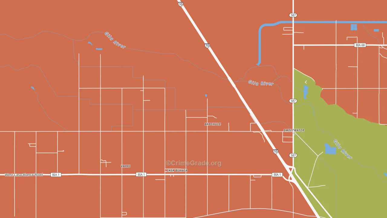 Wet Camp Village, AZ Map of Murder Rates
