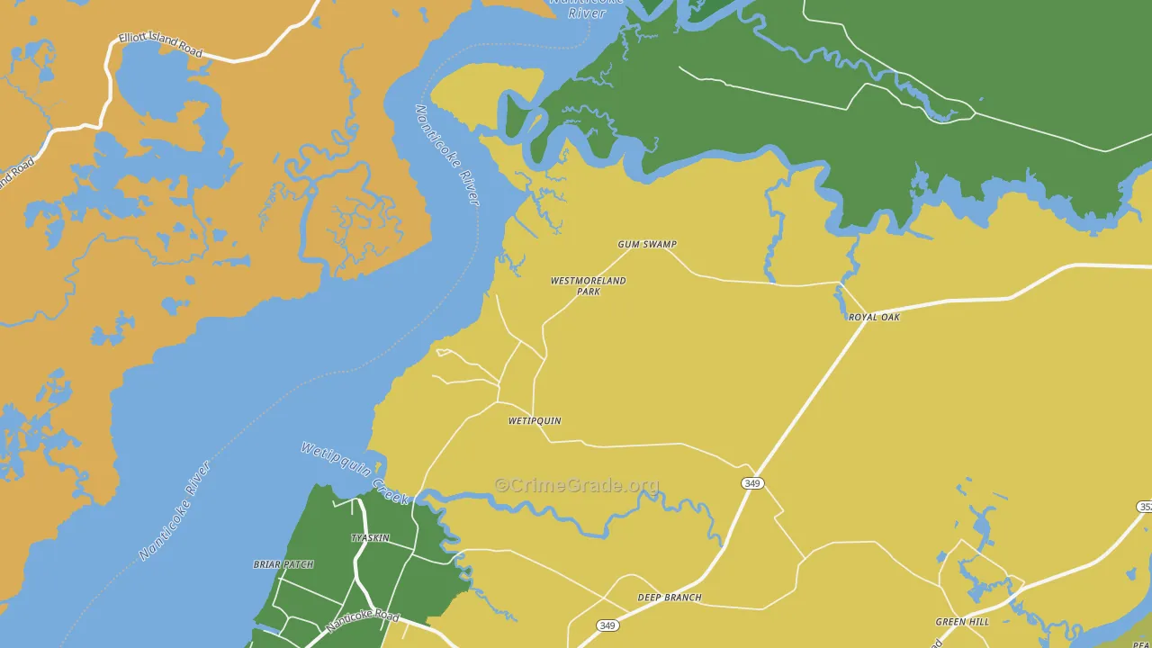 Wetipquin, MD Map of Murder Rates
