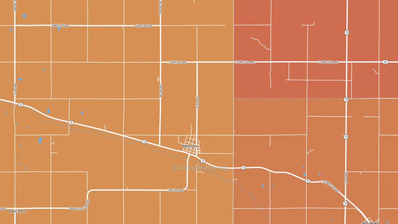 Wetmore, KS Map of Murder Rates