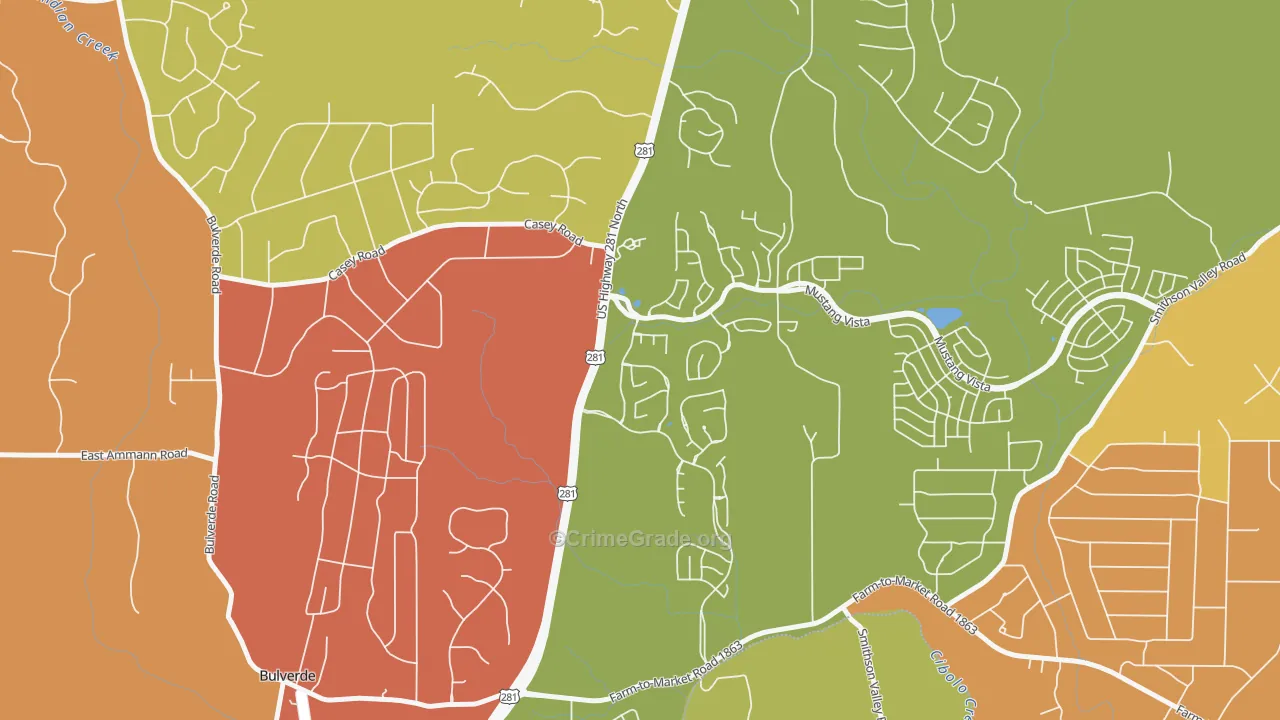 Wetmore, TX Map of Murder Rates