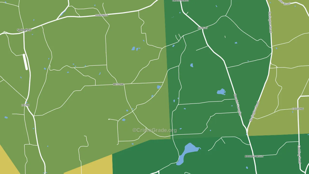 Wetona, PA Map of Murder Rates