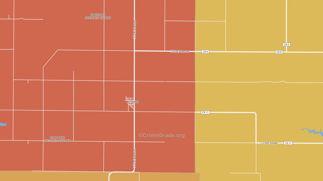 Wetonka, SD Map of Murder Rates