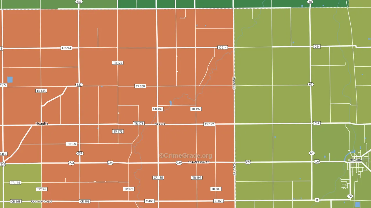Wetsel, OH Map of Murder Rates