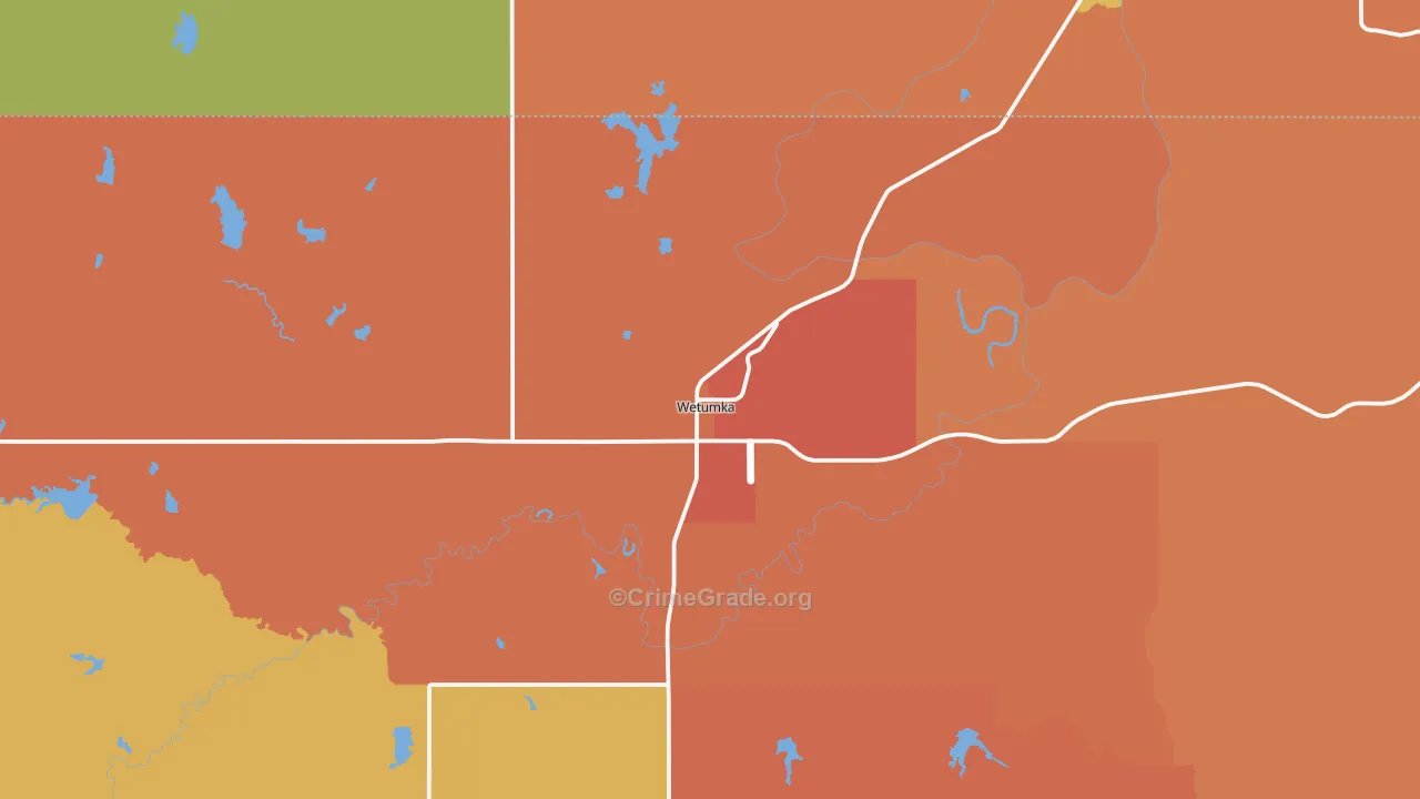 Wetumka, OK Map of Murder Rates