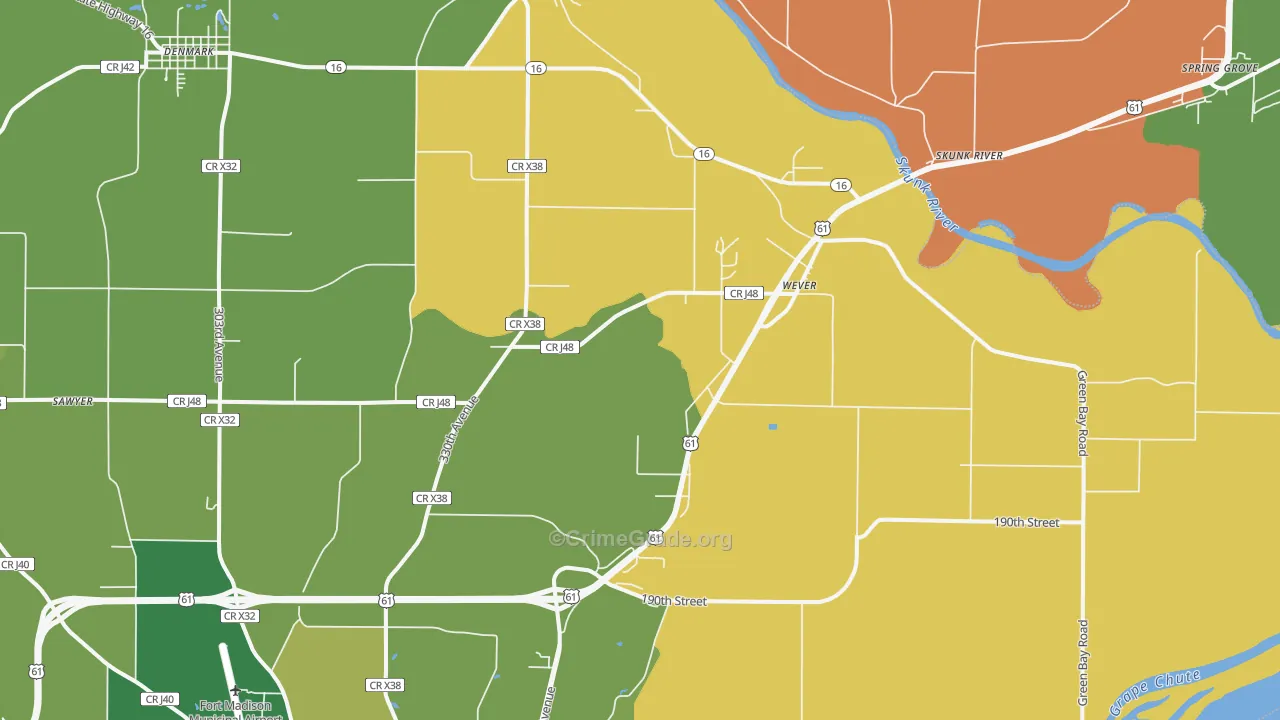 Wever, IA Map of Murder Rates