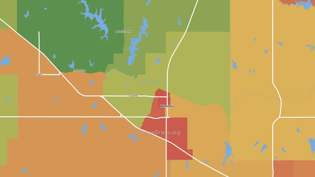 Wewoka, OK Map of Murder Rates