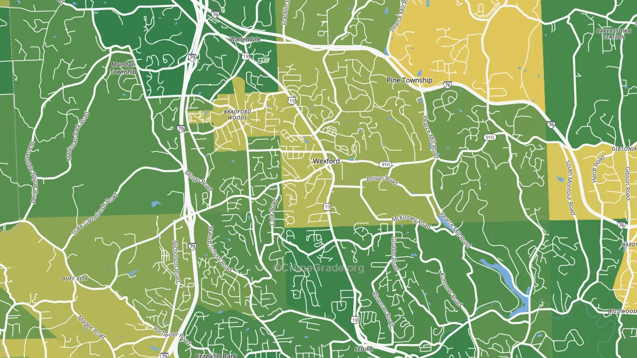 Wexford, PA Map of Murder Rates