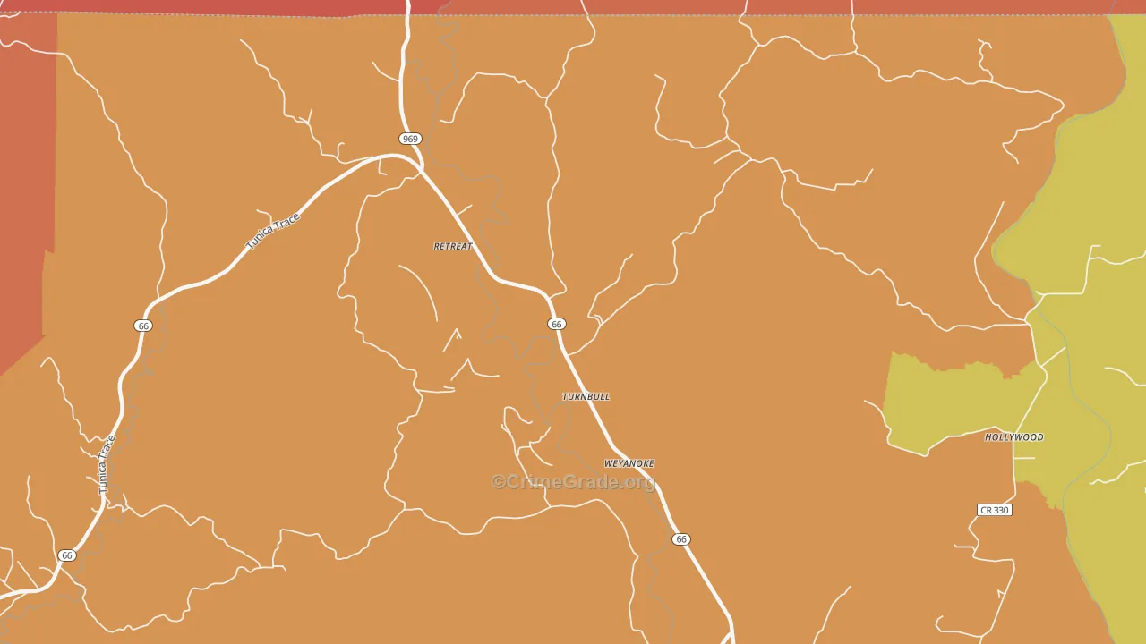 Weyanoke, LA Map of Murder Rates
