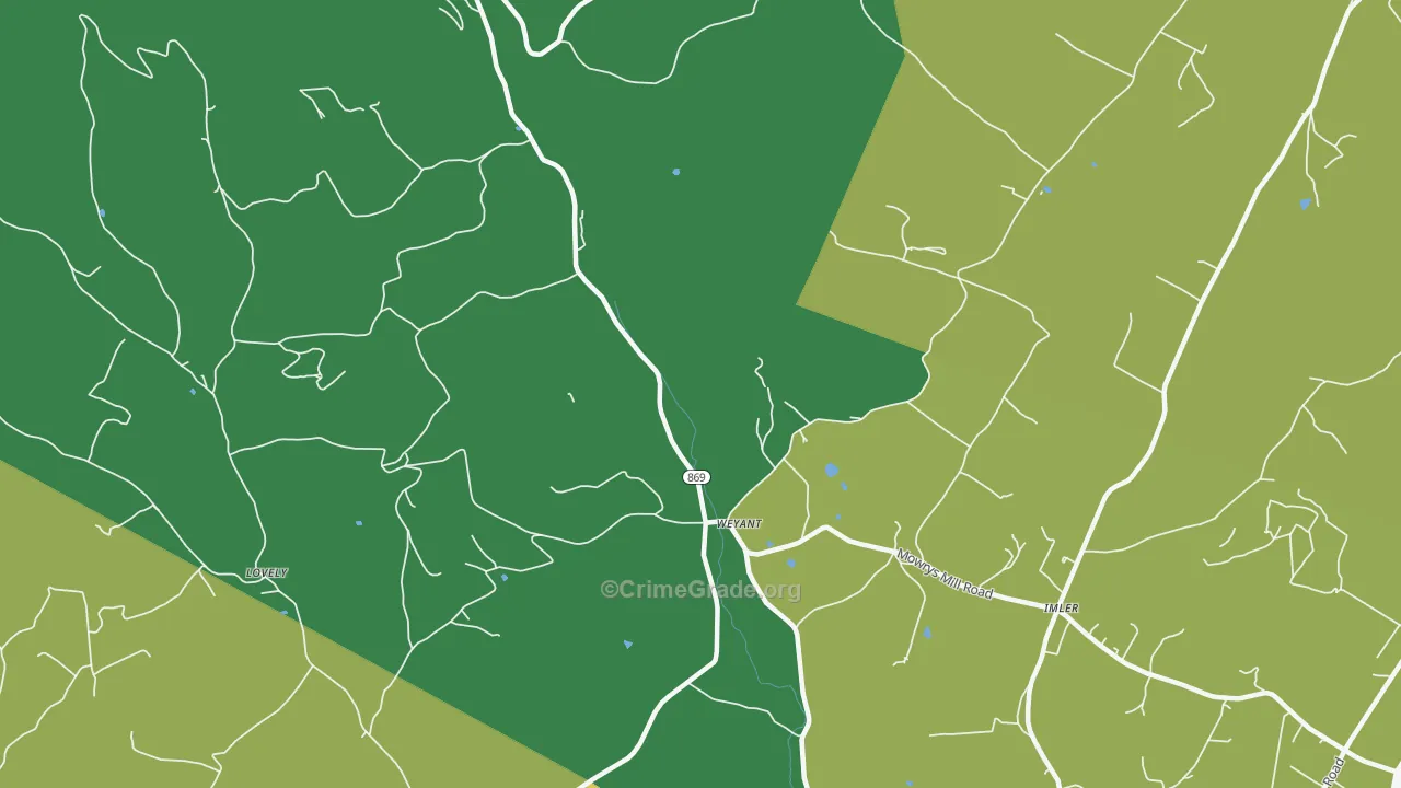 Weyant, PA Map of Murder Rates