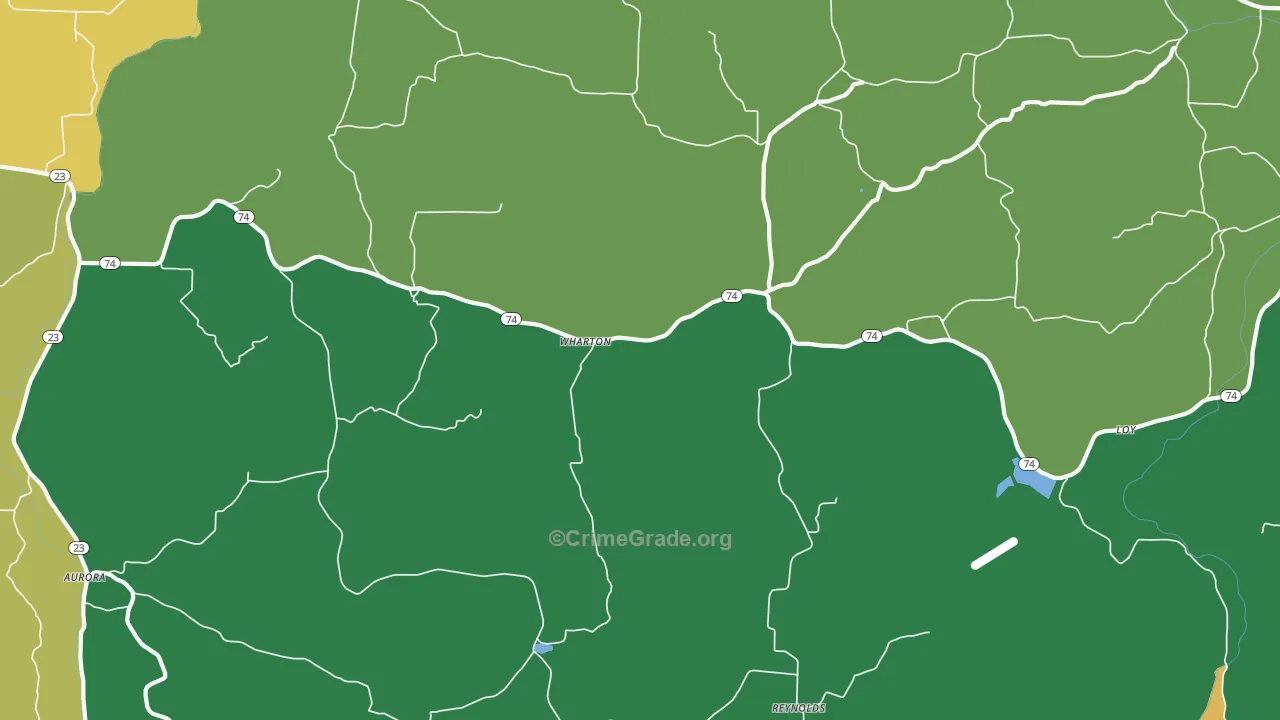 Wharton, AR Map of Murder Rates